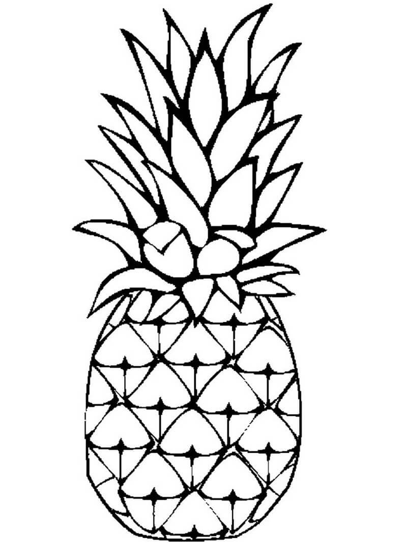 Coloriage Ananas normal à imprimer