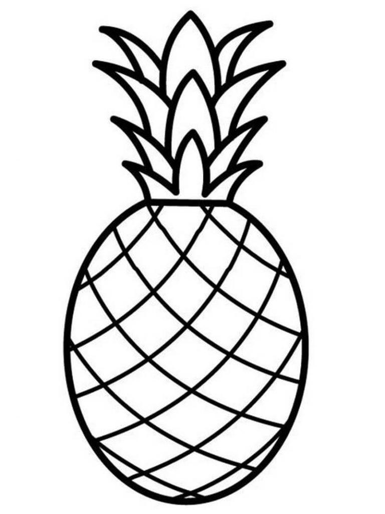 Coloriage Ananas simple 1 à imprimer