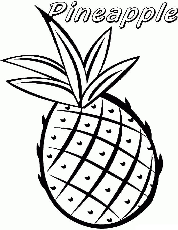 Coloriage Ananas simple 2