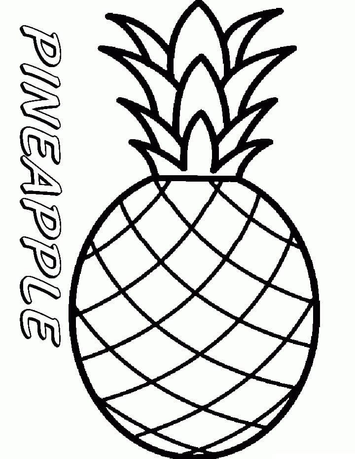 Coloriage Ananas simple à imprimer