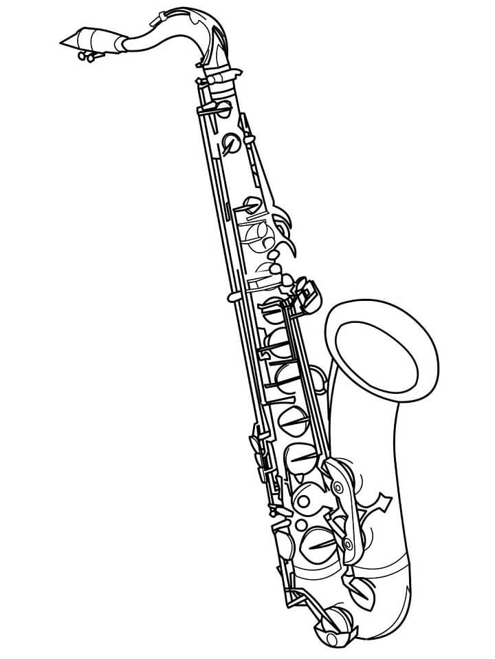 Coloriage Beau Saxophone 2 à imprimer