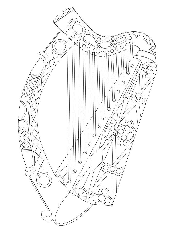 Coloriage Belle Harpe 1 à imprimer