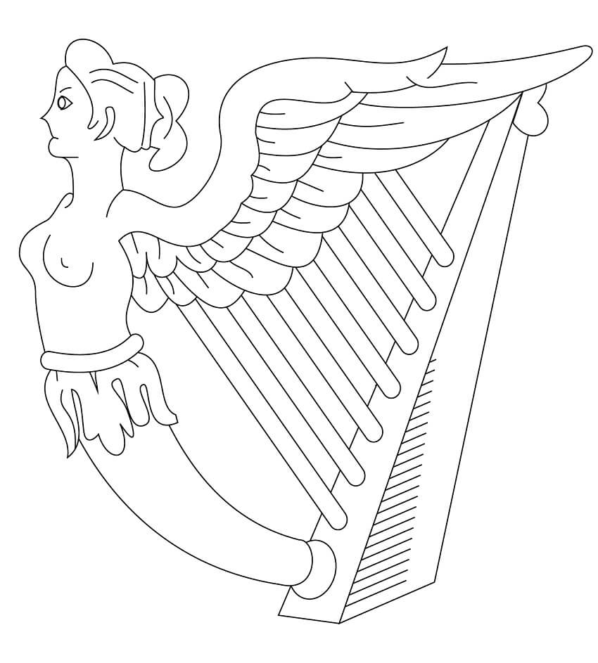 Coloriage Belle Harpe 3