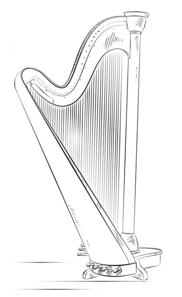 Coloriage Belle Harpe 4 à imprimer