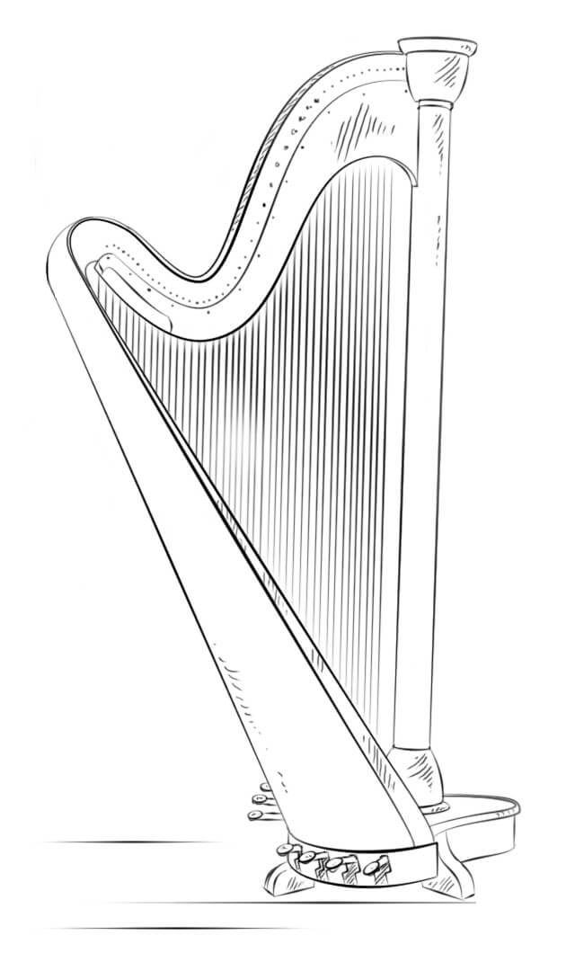 Coloriage Belle Harpe 4