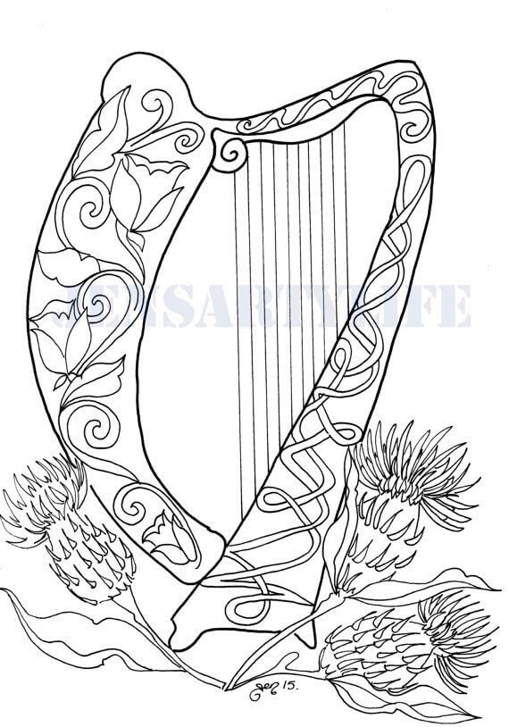Coloriage Harpe à imprimer