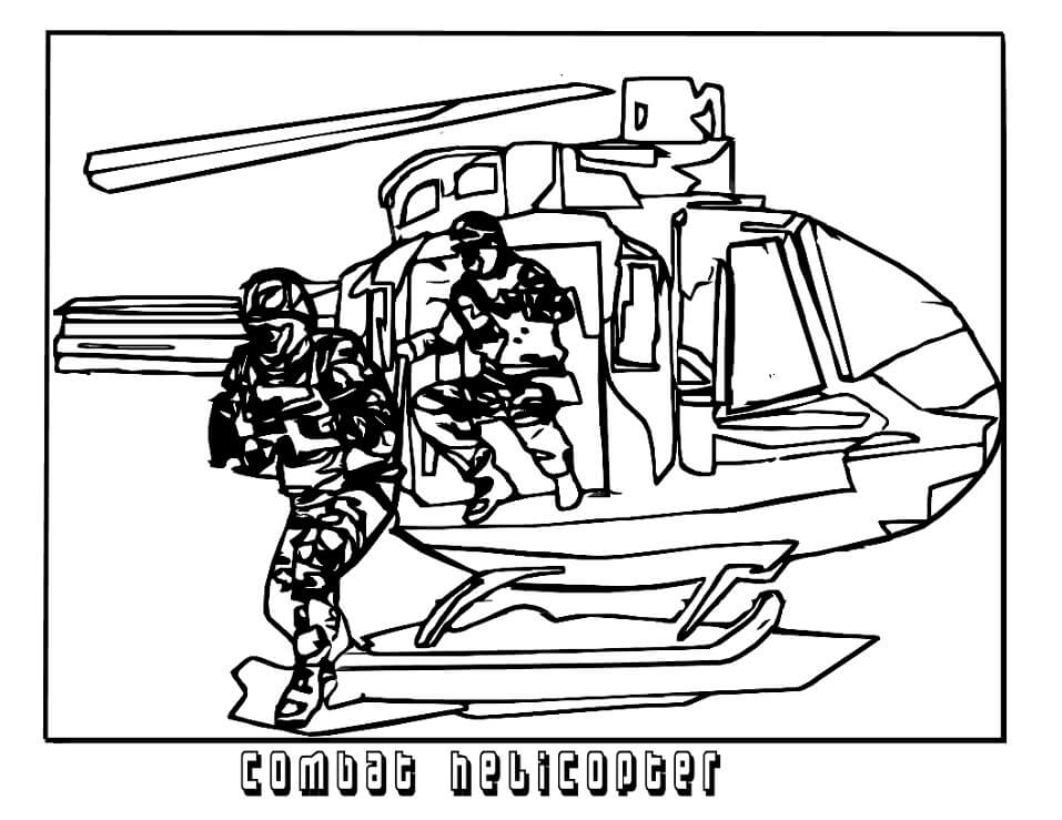 Coloriage Hélicoptère de Combat