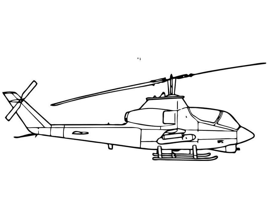 Coloriage Hélicoptère de l’armée 1 à imprimer