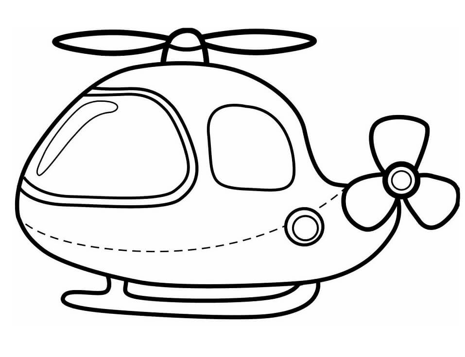 Coloriage Hélicoptère mignon à imprimer