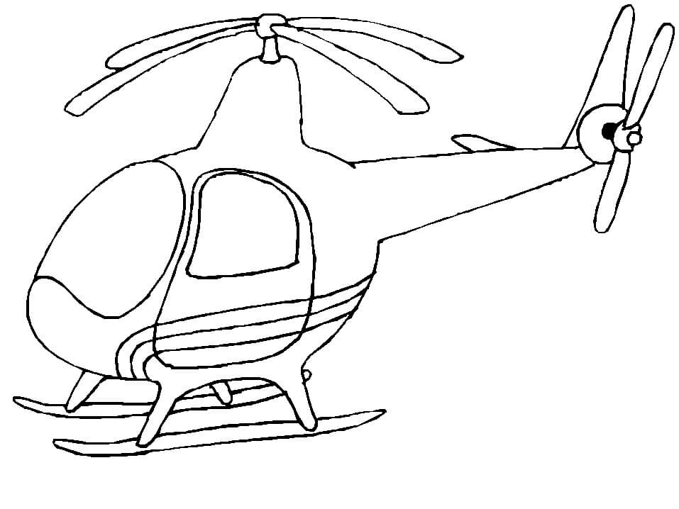Coloriage Hélicoptère normal 2 à imprimer