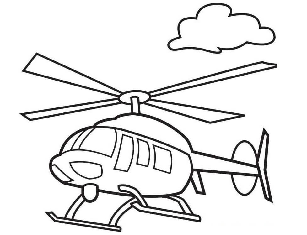 Coloriage Hélicoptère normal 3 à imprimer