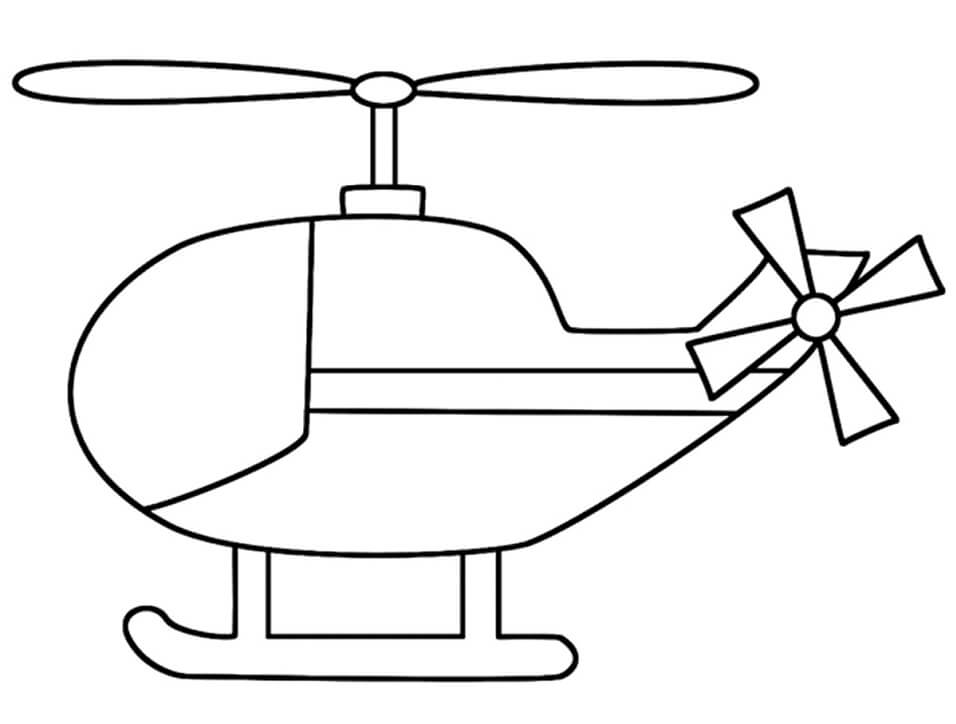 Coloriage Hélicoptère simple à imprimer