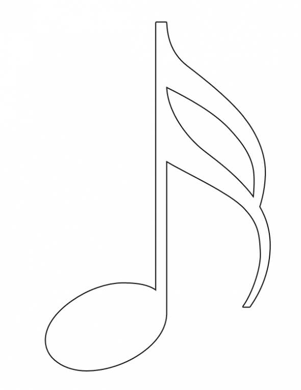 Coloriage Note de Musique Simple 3 à imprimer