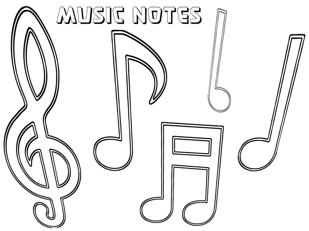 Coloriage Notes de musique 6 à imprimer