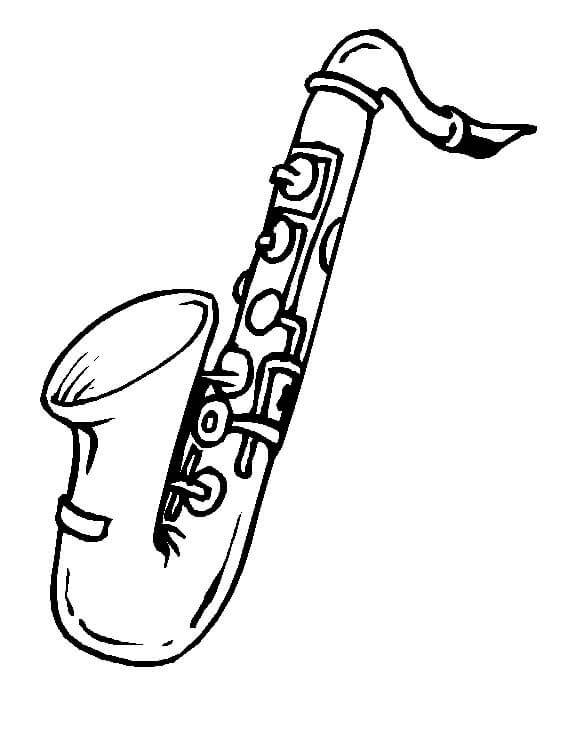 Coloriage Saxophone Normal 1 à imprimer