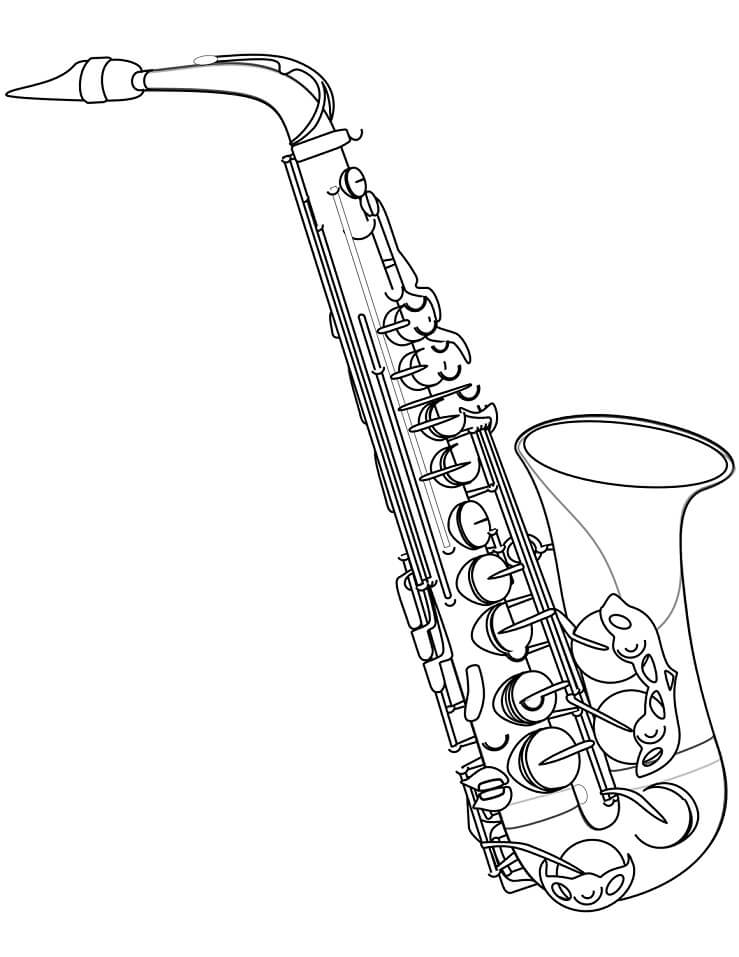 Coloriage Saxophone Normal 3 à imprimer