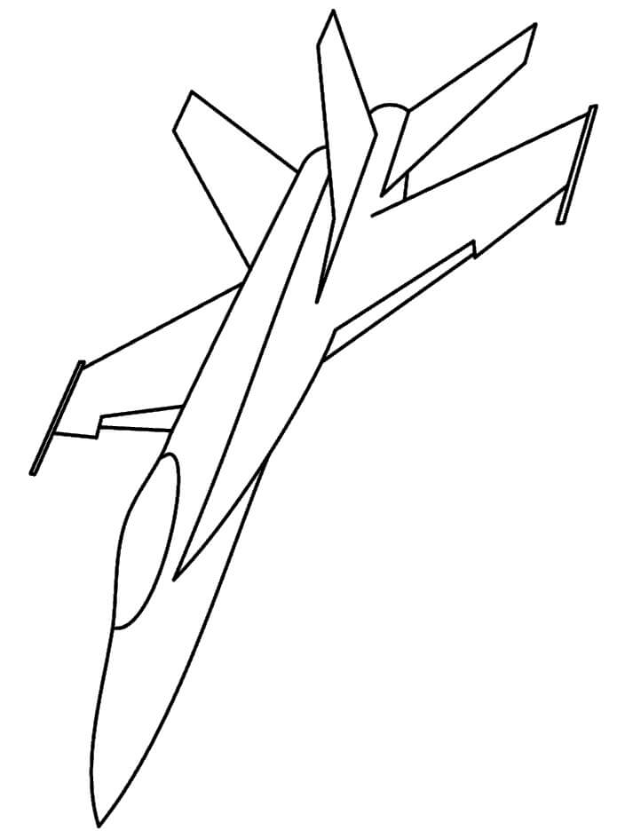 Coloriage Avion de chasse simple