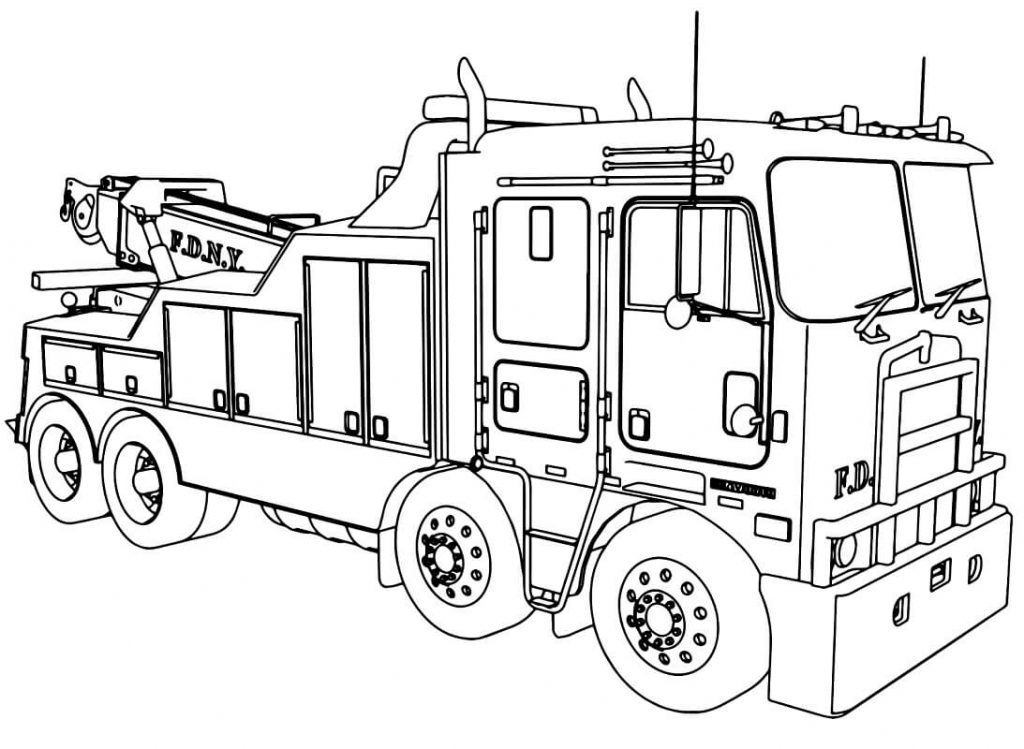 Coloriage Camion de pompier normal 3 à imprimer