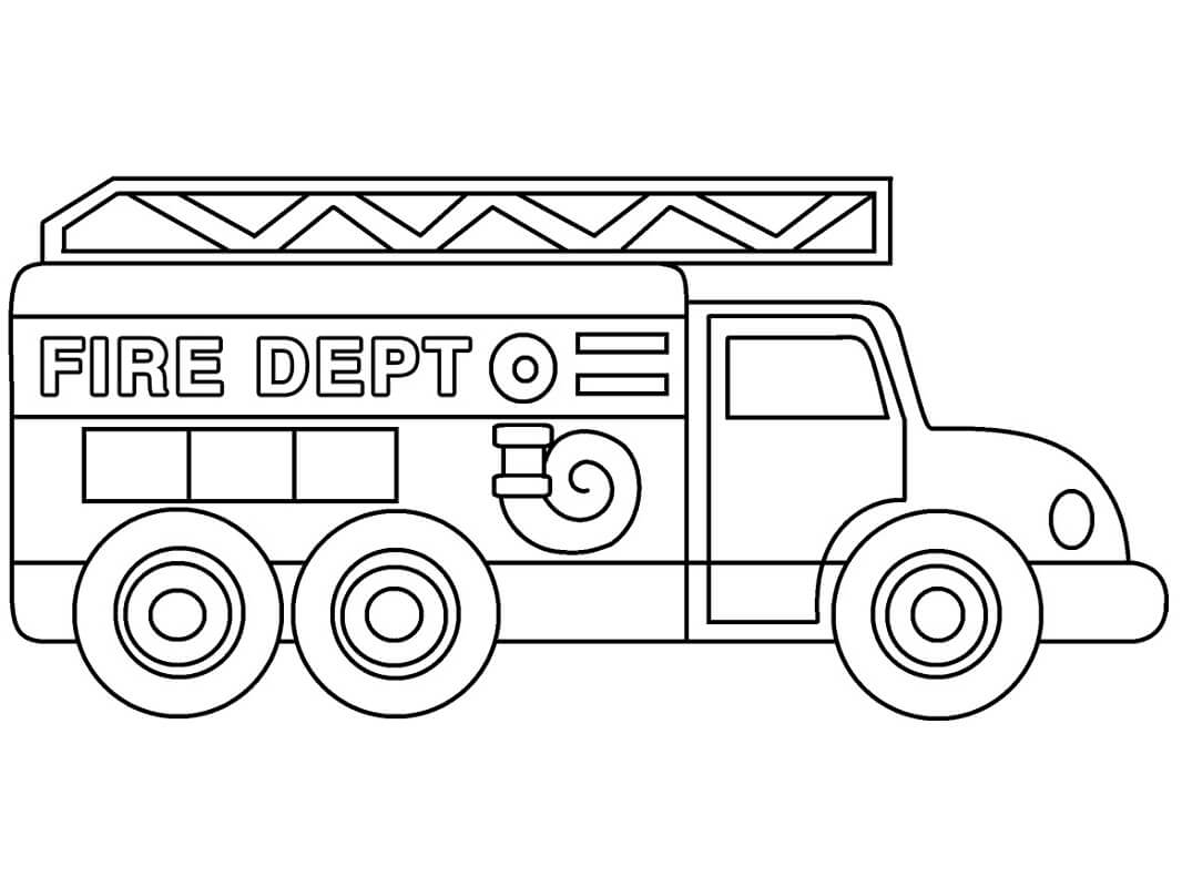 Coloriage Camion de pompiers vieux 2 à imprimer