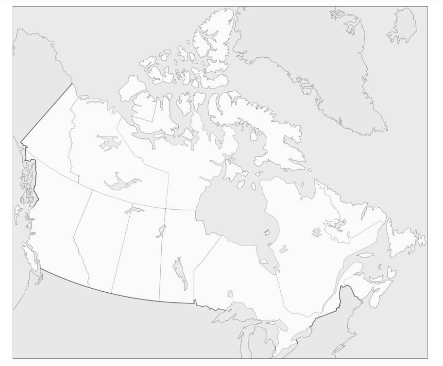 Coloriage Carte du Canada à imprimer