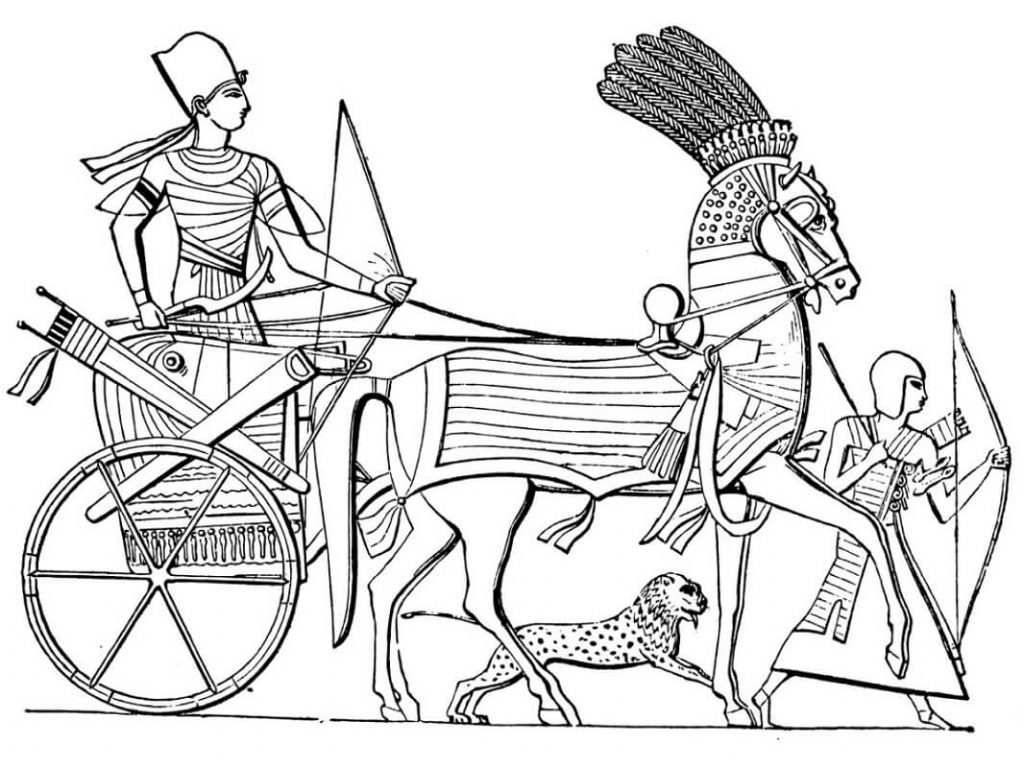 Coloriage Chariot de l’Égypte Ancienne à imprimer