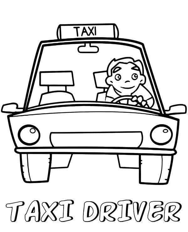 Coloriage Conducteur de Taxi 3