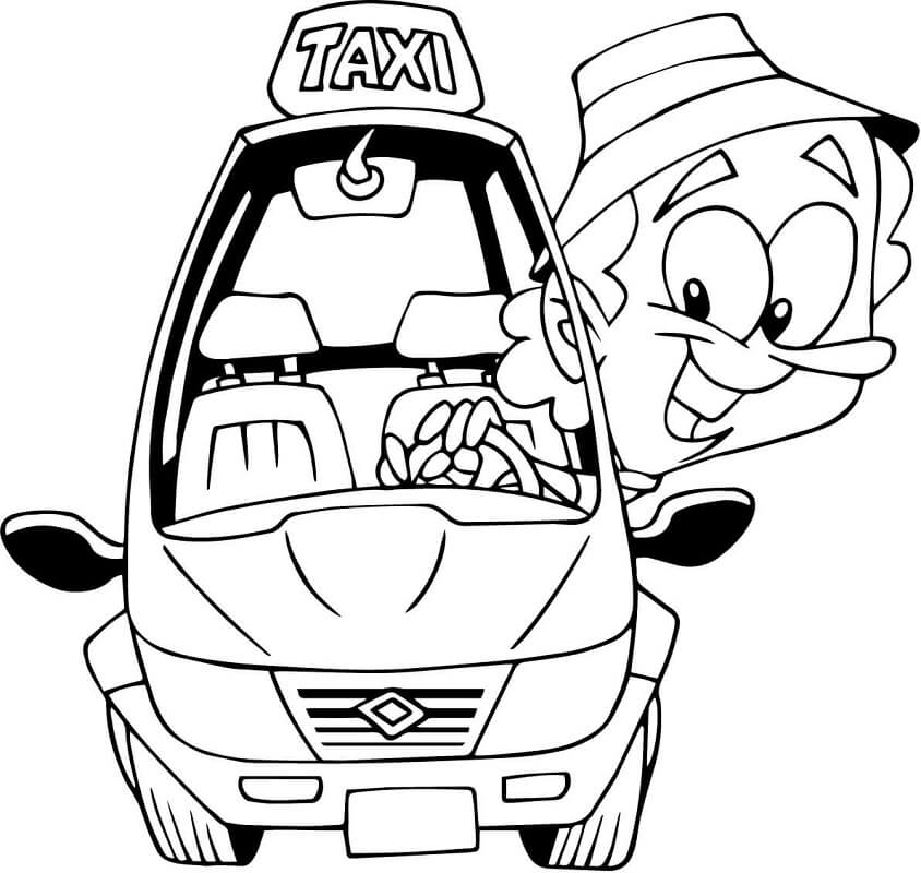 Coloriage Conducteur de Taxi 4