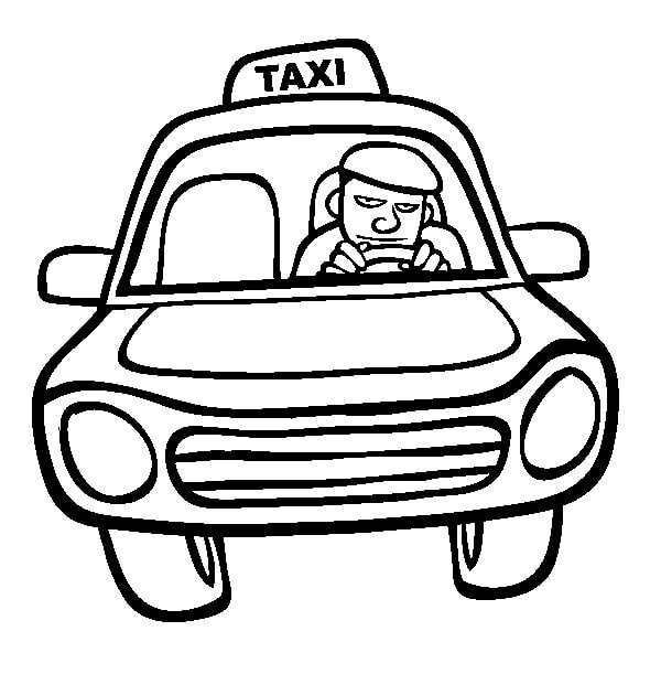 Coloriage Conducteur de Taxi 5 à imprimer