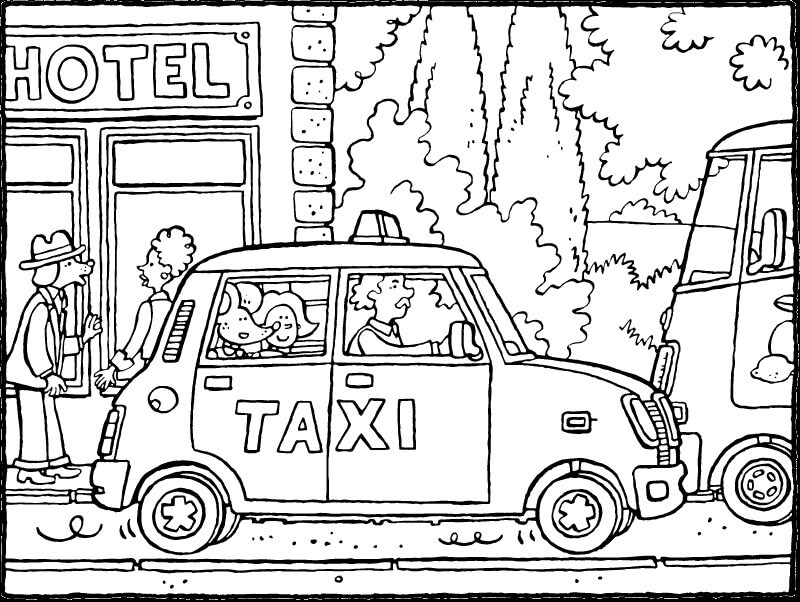 Coloriage Conducteur de Taxi 6