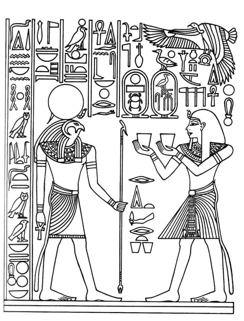 Coloriage Dessin de l’Egypte Ancienne à imprimer