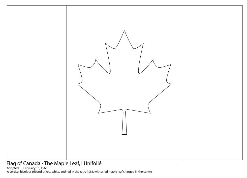 Coloriage Drapeau du Canada à imprimer