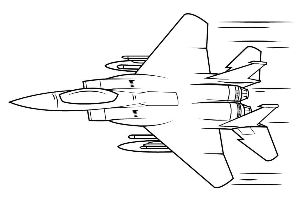 Coloriage F-15 Avion de chasse à imprimer