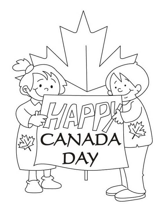 Coloriage Joyeuse Fête du Canada à imprimer