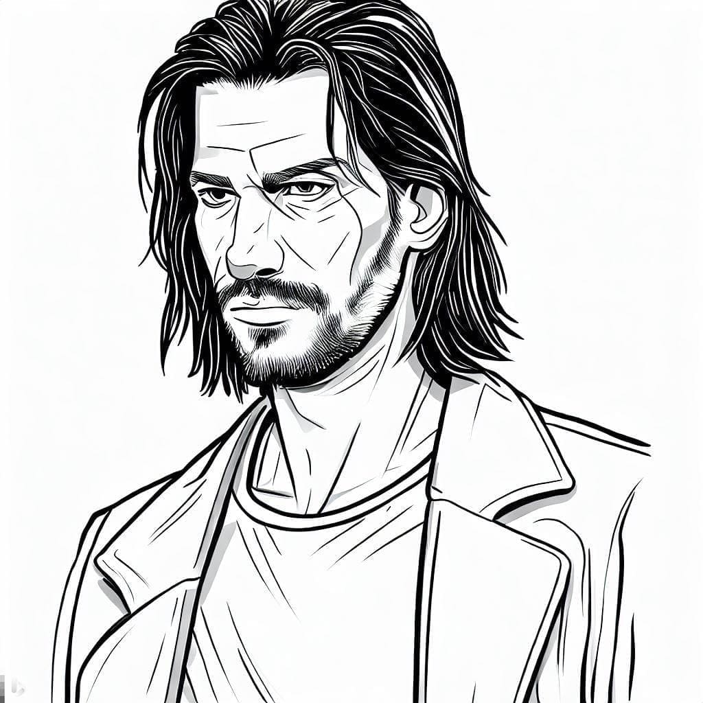 Coloriage Keanu Reeves Dessin gratuit à imprimer