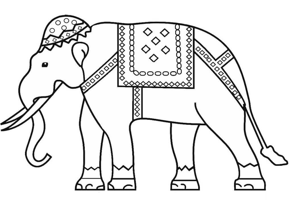 Coloriage Éléphant indien