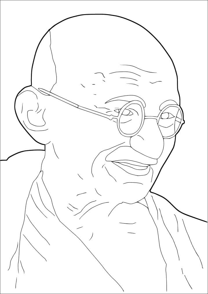 Coloriage Mahatma Gandhi à imprimer