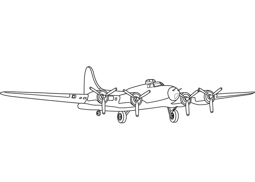 Coloriage Memphis Belle Avion de chasse à imprimer