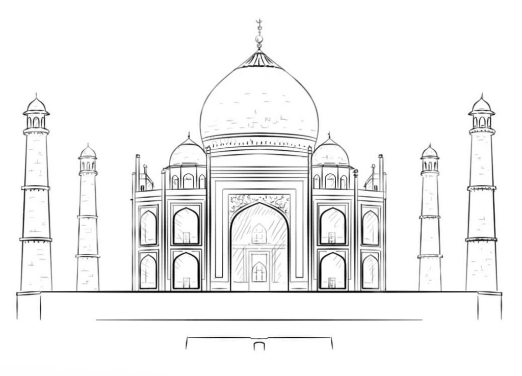Coloriage Palais du Taj Mahal à imprimer