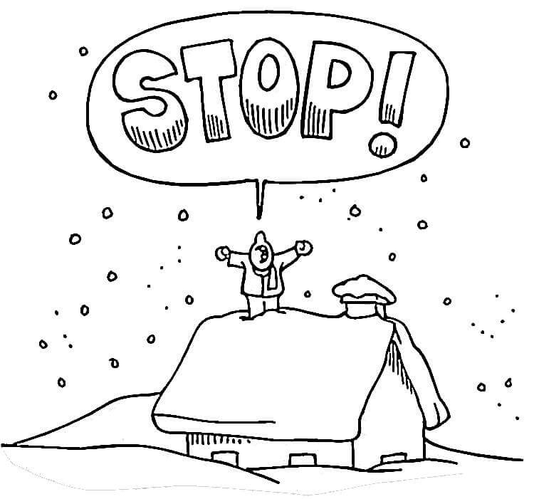 Coloriage Stop à la neige