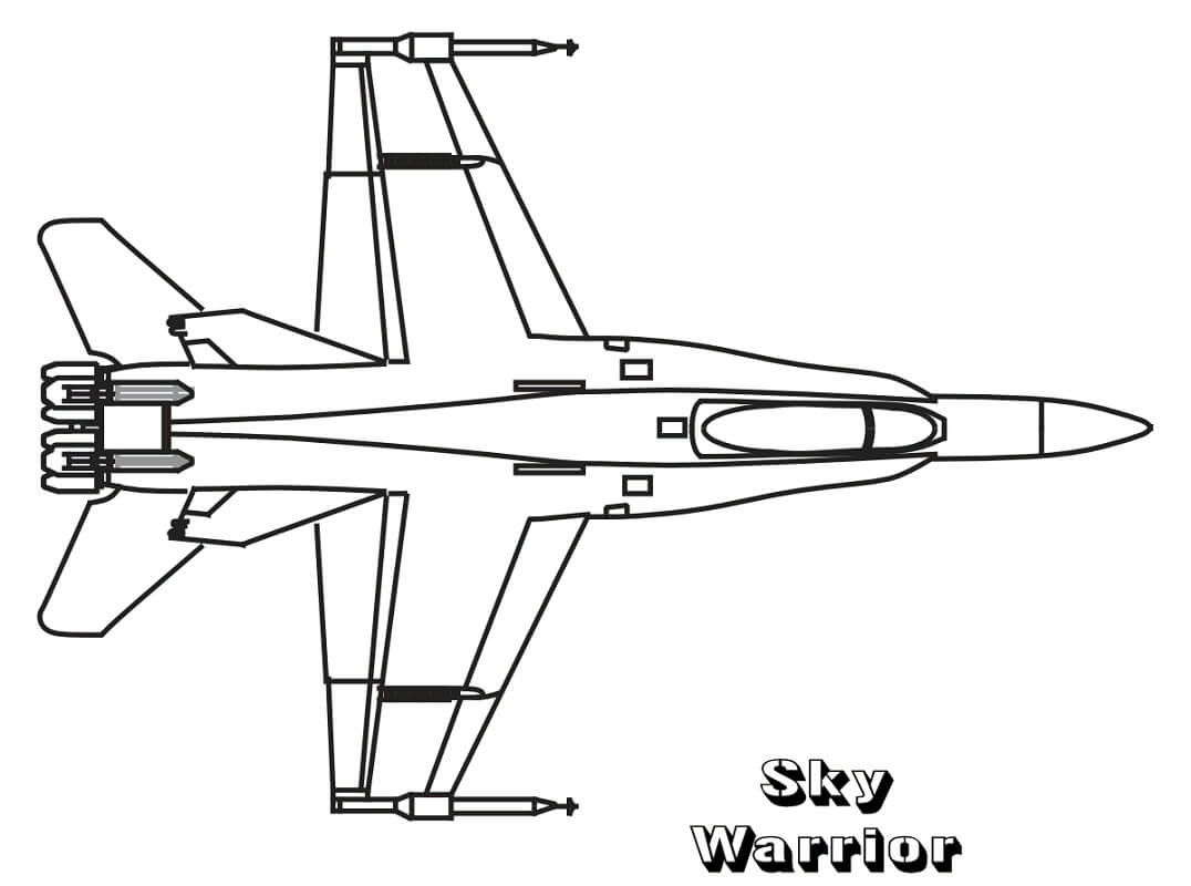 Coloriage Super avion de chasse à imprimer