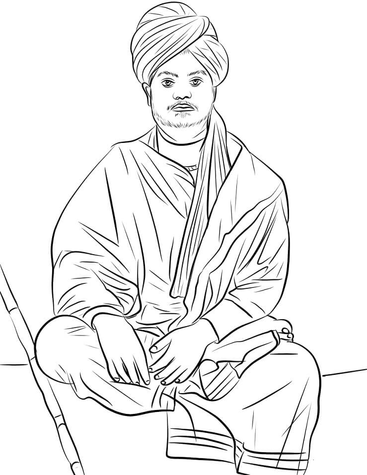 Coloriage Swami Vivekananda à imprimer