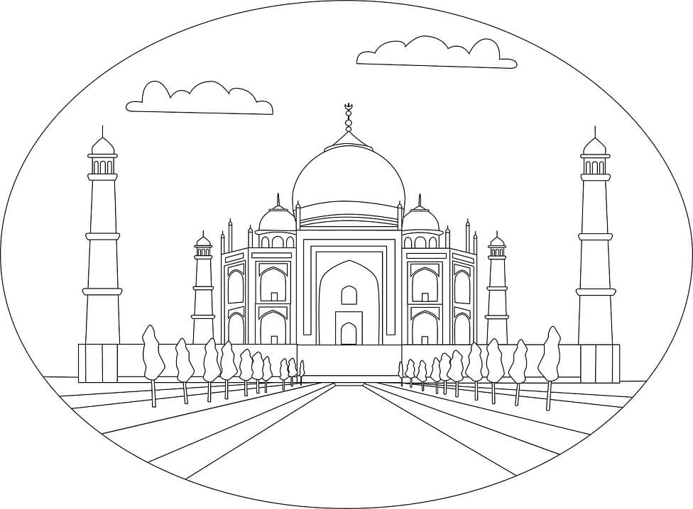Coloriage Taj Mahal à imprimer