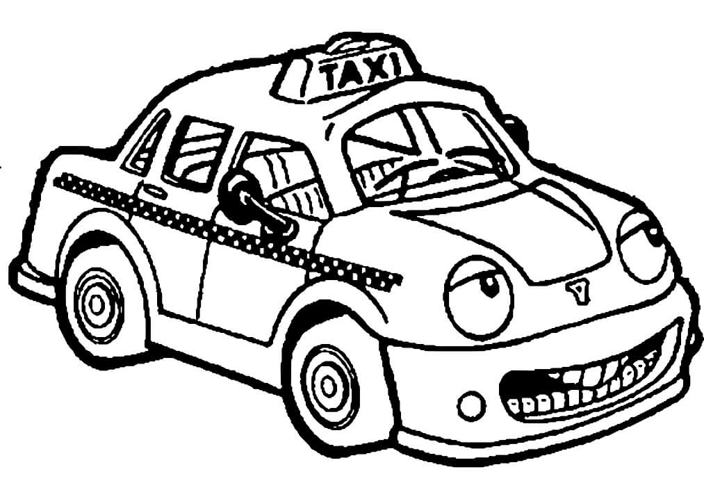 Coloriage Taxi de dessin animé