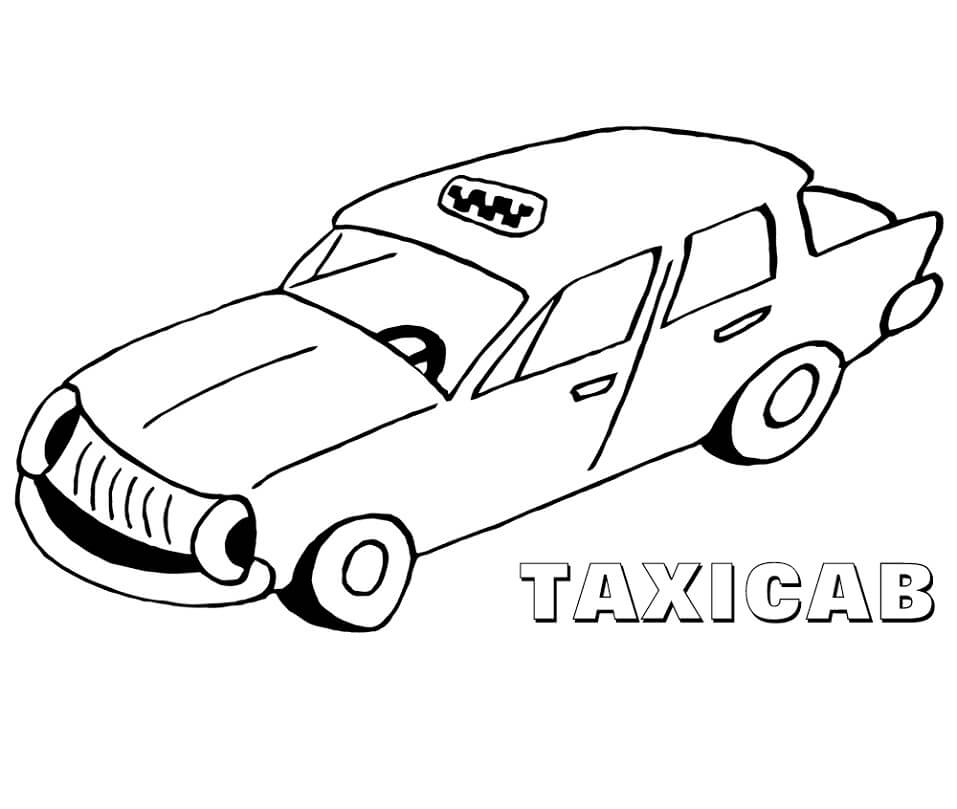 Coloriage Taxi drôle à imprimer