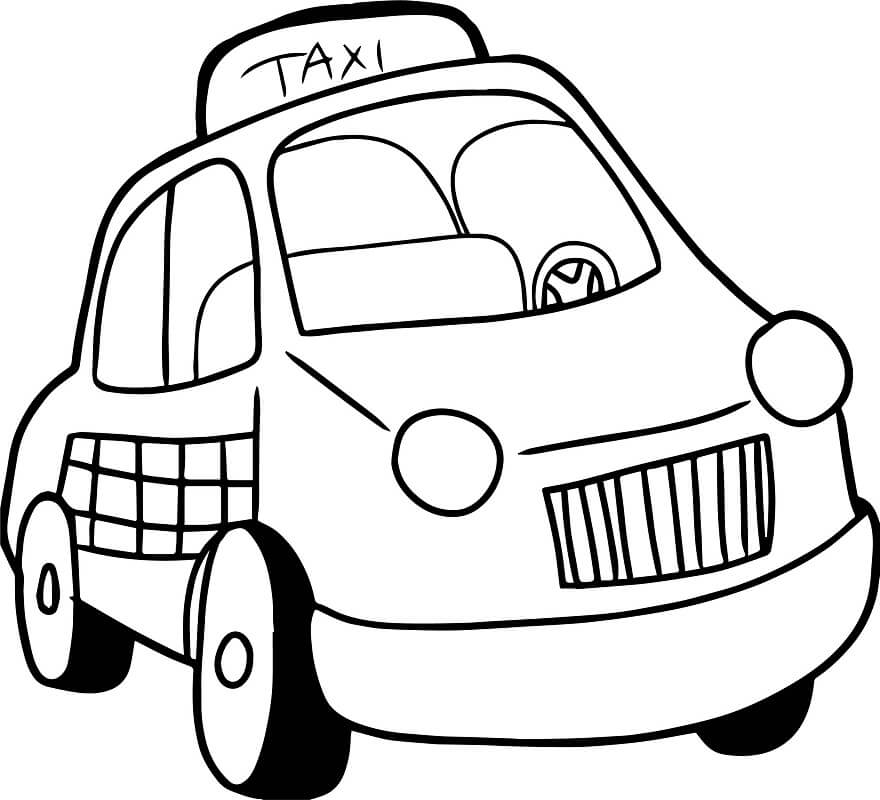 Coloriage Taxi normal 1