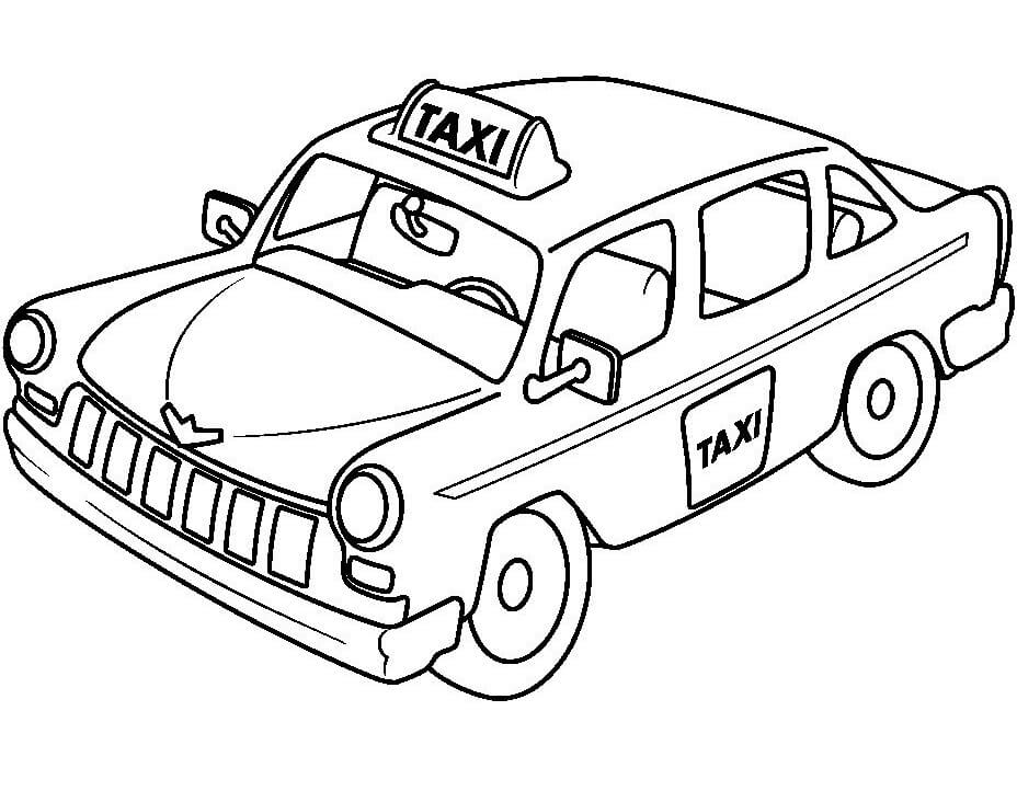 Coloriage Taxi normal 2 à imprimer