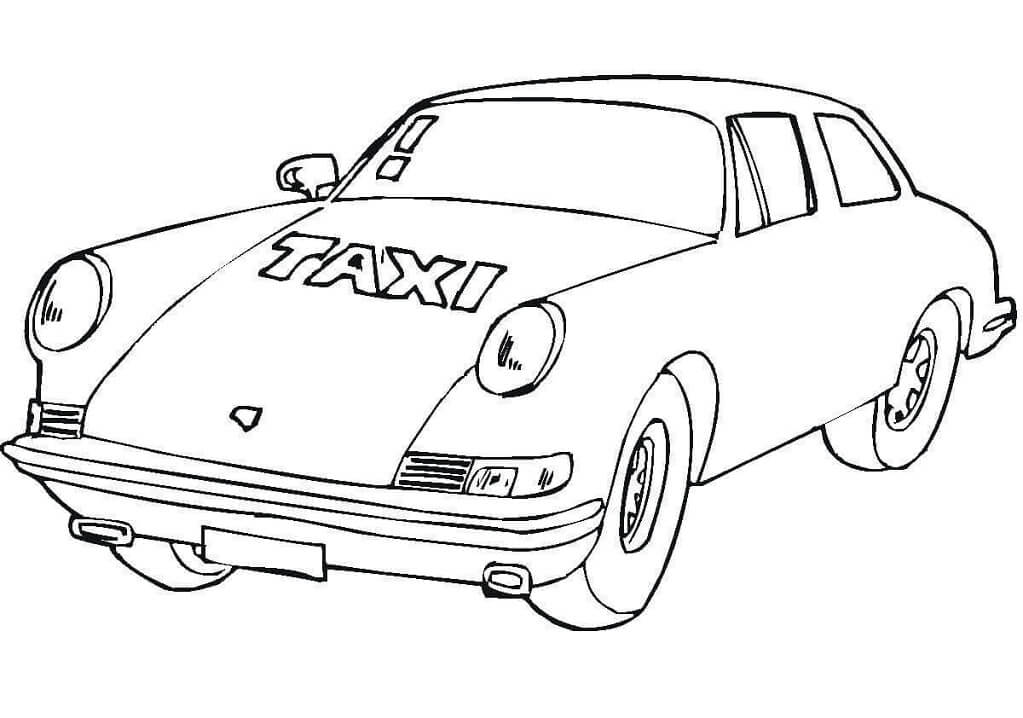 Coloriage Taxi normal 6 à imprimer