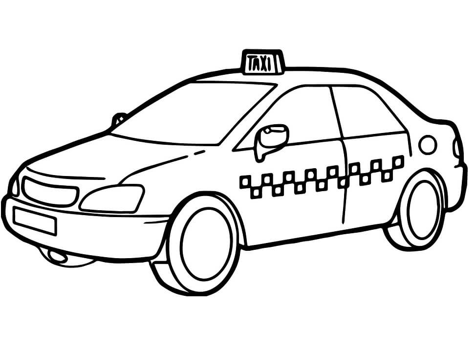 Coloriage Taxi normal 7 à imprimer