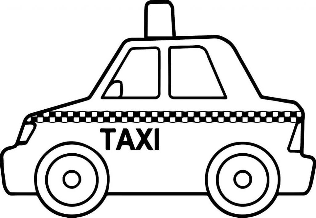 Coloriage Taxi simple 1 à imprimer