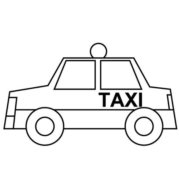 Coloriage Taxi simple à imprimer